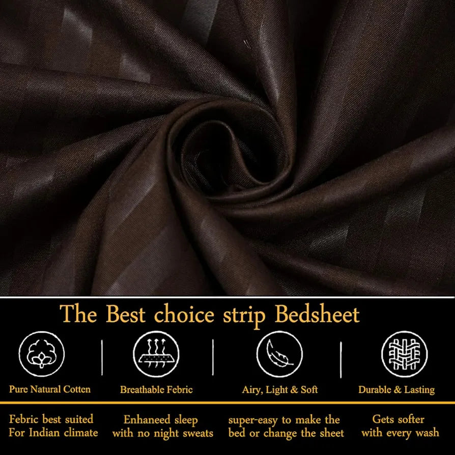 FRESH FROM LOOM Microfiber Wrinkle Resistant | Soft Skin Safe | Breathable King Size Flat Bedsheets | Hotel & Home | Double Bedsheet Set with 2 Pillow Covers 