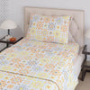 Layers Zen Cotton Blend Single Bedsheet Set 1 Single Cotton Bedsheet & 1 Pillow Cover 225 CVC Orange