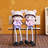 Ecraftindia Cute Couple Sitting on Beanch Holding Love Decorative Showpiece | Valentine Gift