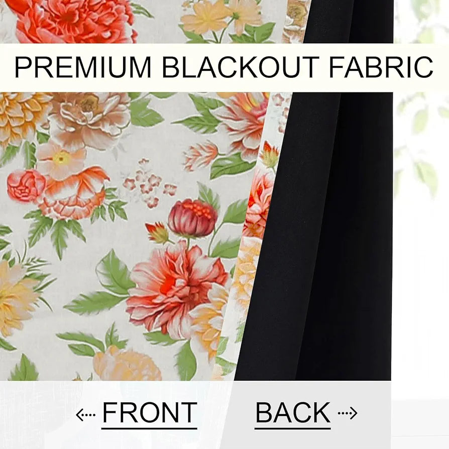 Cloth Fusion 100% Blackout Printed Premium Door Curtains 7 Feet Long Set of 2, Noise Reducing Blackout Parda 7 Feet with Grommet for Home Decor 