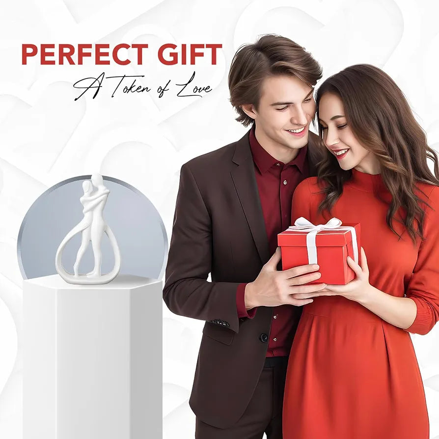 Ekhasa Nostrae Resin Cute Couples Show Pieces for Home Decor Bed Room Decorative Items | Romantic Love Showpieces Gift Item for Anniversary Valentines Day | Tv Shelf Office Living Room Figurines