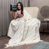 Urban Space Handmade Pure Cotton Sofa Throw Blanket Colour Boho White