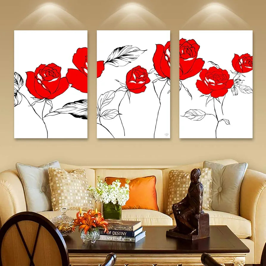 Rangoli MDF 3 Pcs Wall Poster 12x18 Inch Decorative Wall Art for Home, Office, Living Room. P-4, Design-1