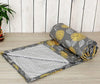 Trance Home Linen 150 GSM Pure Cotton Reversible Dohar Double Bed Size AC Blanket Comforter Soft Light-Weight Bed Blanket Colour Grey Yellow Abstract