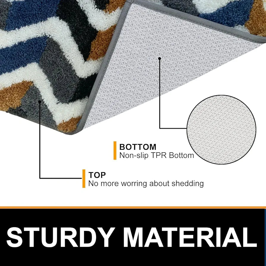 LUXE HOME INTERNATIONAL Rabbit Fur Ultra Soft Anti Slip Skid Rectangular Ruffle Carpet for Living Room Door 3X5 Ft Pc 1,Grey