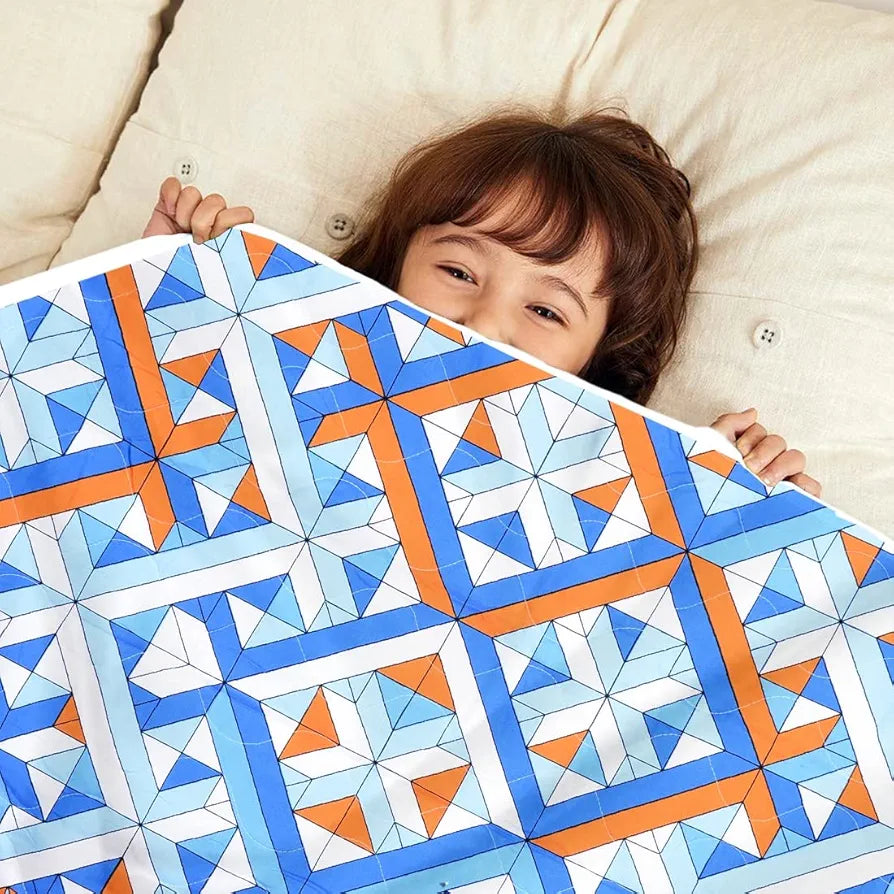 Divine Casa 120 GSM Microfiber Reversible Kids Single Bed Comforter | Ultra-Soft Toddler Blanket | Lightweight & Cozy | All-Season Bedding for Babies & Kids | 135 x 100 cm, Blue-Red and Orange