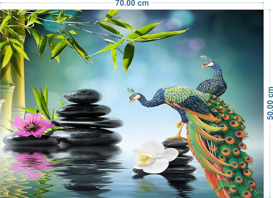 Rangoli Design PVC Stickers Waterproof Laminated Wall Stickers Stylish Kitchen Art 70or50 cm Size Pack of 1