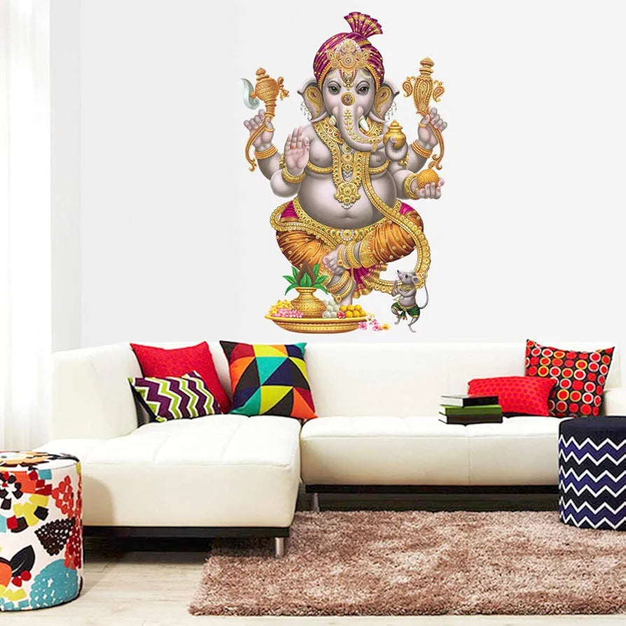 Rangoli White Glossy Vinyl Wall Sticker Premium Self-Adhesive Waterproof Decorative Wall Decal for Bedroom, Living Room, Office & Home Decoration Easy to Apply. Parent-7, Design-18