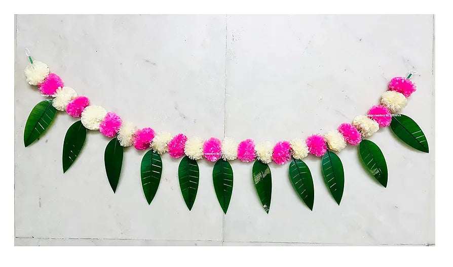 SPHINX Artificial Marigold &Mango Leaves Simple Door-Window toran/Door hangings/Festive Decorations - Approx.100 cms/40 Inches/3.33 Ft. - 