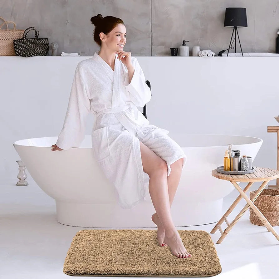 LUXE HOME INTERNATIONAL Microfiber Bath Mat Super Soft Non Slip Vegas Rectangular Mats For Bathroom,DoorPack of 1