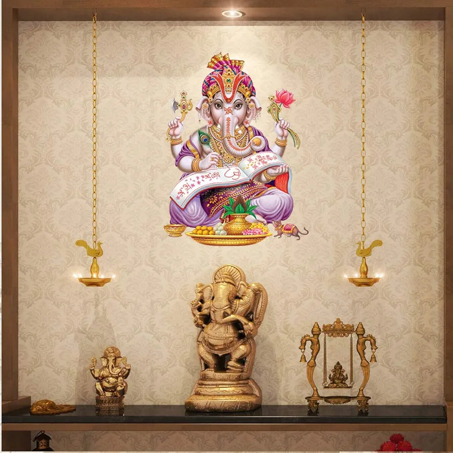 Rangoli White Glossy Vinyl Wall Sticker Premium Self-Adhesive Waterproof Decorative Wall Decal for Bedroom, Living Room, Office & Home Decoration Easy to Apply. Parent-5, Design-13