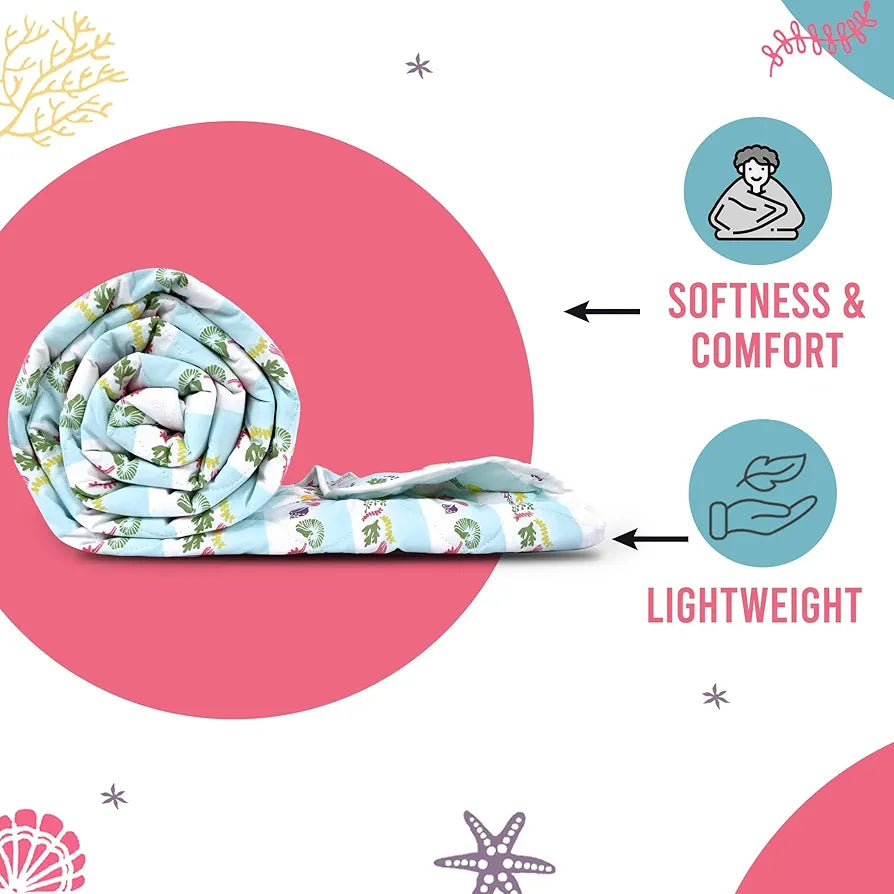 Divine Casa 120 GSM Cotton Single Bed Comforter | Soft & Lightweight Reversible All-Season Blanket | Cozy & Breathable Bedding for Adults | 230x 145 cm, Cosmic Sky