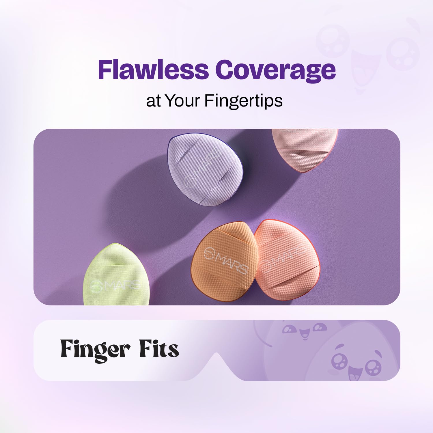 Mars Finger Fits Mini Multipurpose Makeup Puffs For Under Eye, Nose ...