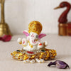 Ecraftindia Lord Ganesha Idol on Gottapatti Work Decorative Handcrafted Plate