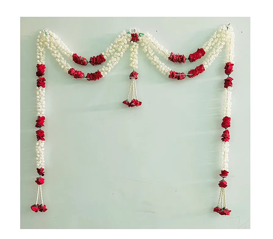 SPHINX Artificial Jasmine  and Roses Door toran/Door hangings/Door Garlands for Main Entrance, Festive Wedding Housewarming Decorations - 
