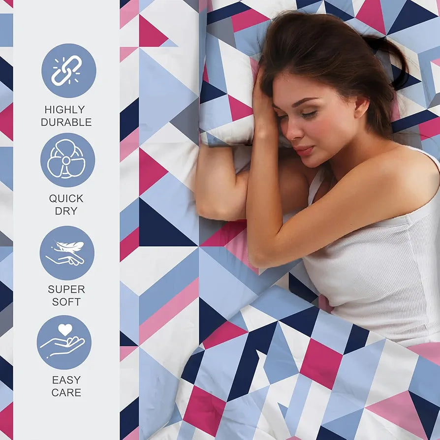 Layers Argos Bedsheet Set for All Seasons - Lightweight, Moisture Absorbent, Machine Washable & Easy to Care - 225 CVC - King Size 