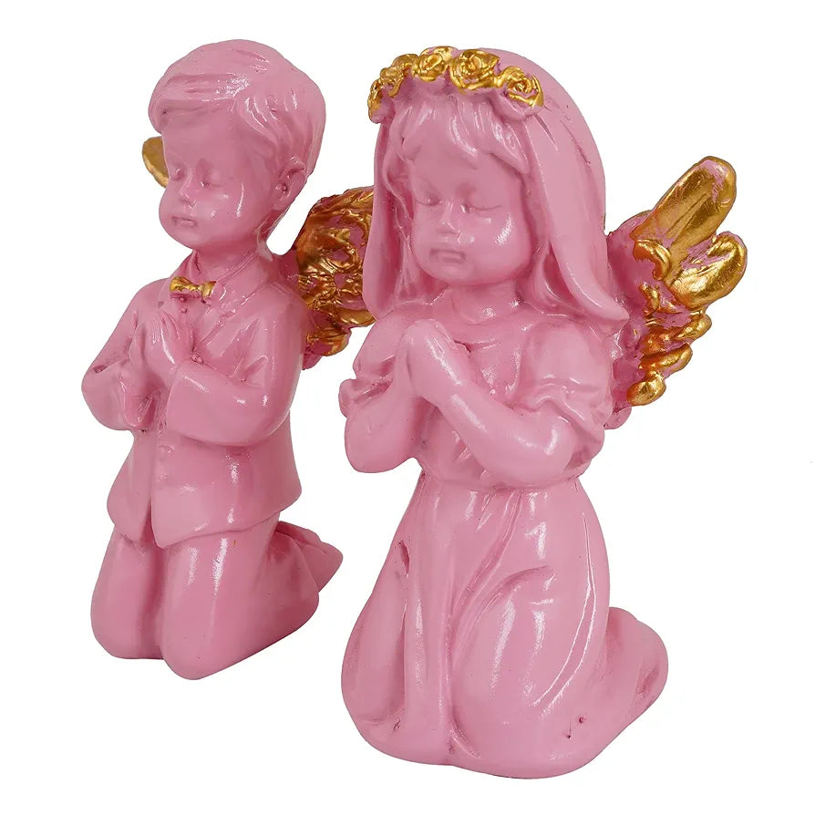 ZART Angel Girl & Wings Boy Sttaue for Home Décor Showpiece | Fairy Girl Statue for Home Décor Items 