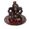 Ecraftindia Metal Pagdi Lord Ganesha on Round Base | Brown