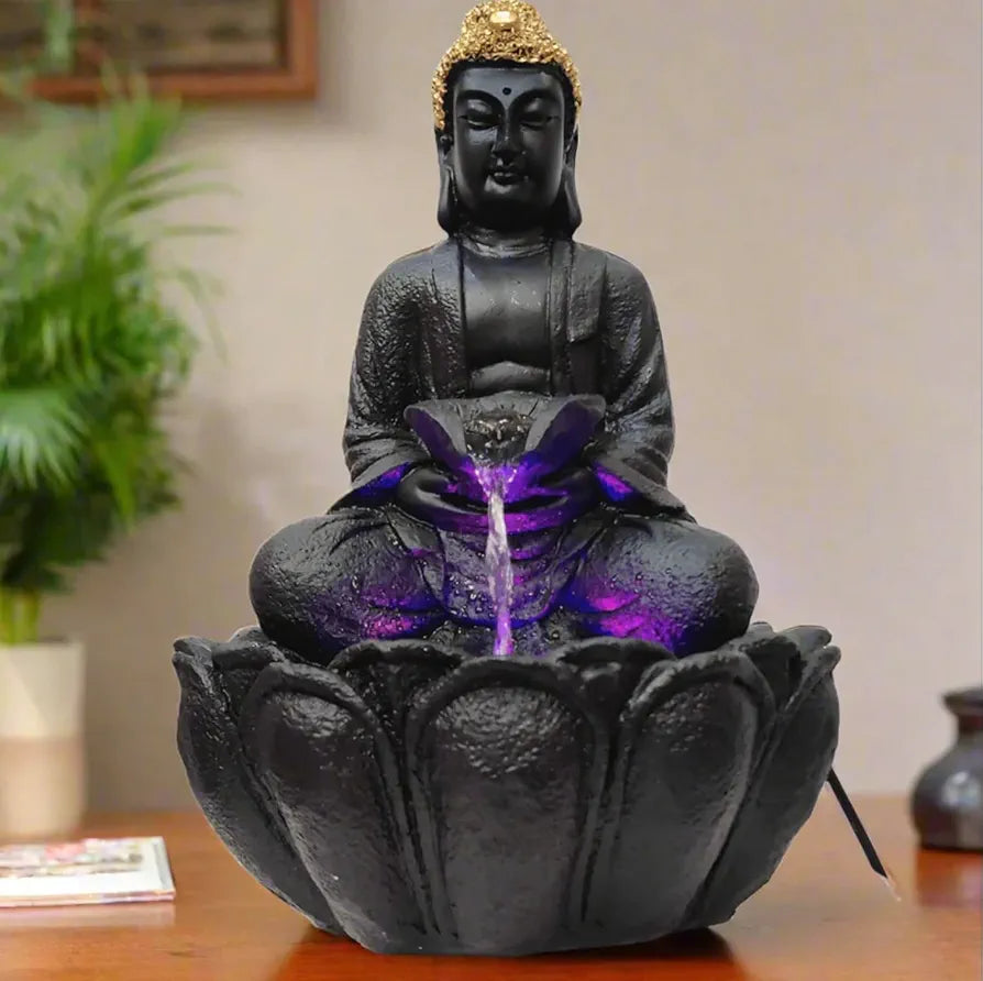 ALILA Buddha Statue Water Fountain for Living Room Home Decor Decoration Table Top Indoor Outdoor Gift Gifting Items, 14 inches / 35cm 