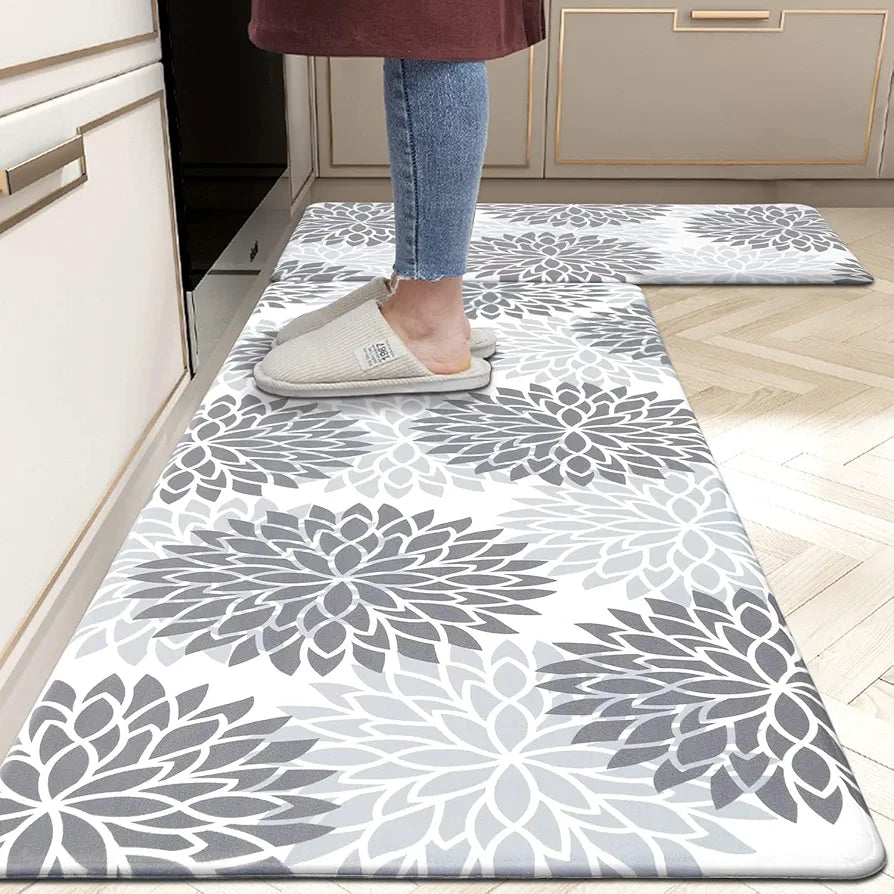 ishro home Premium Kitchen Mats for Floor | Kitchen Runner for Floor | 2 Pcs Set | Anti-Skid & Machine-Washable | 