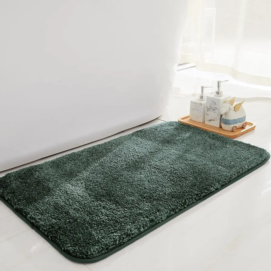 LUXE HOME INTERNATIONAL Microfibre Rectangular Bath mat Super Soft Anti Skid Newman Mats For Bathroom 