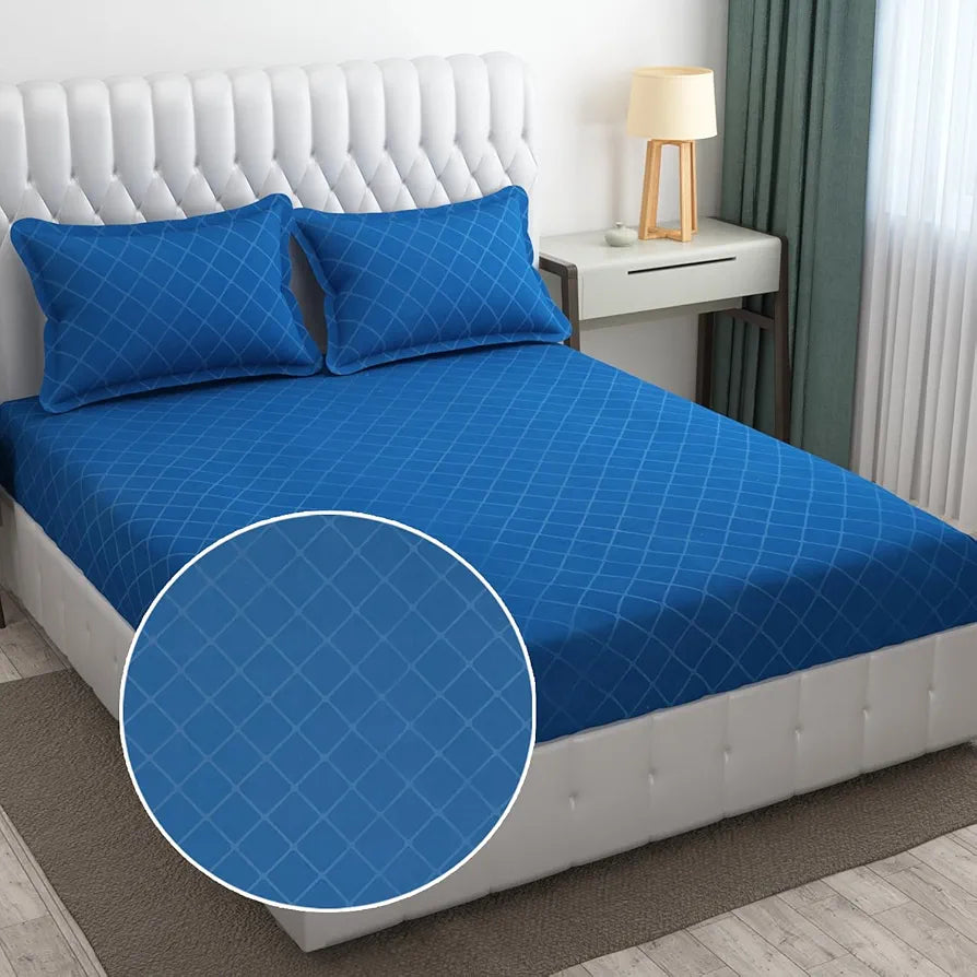 FRESH FROM LOOM Double Bedsheet King Size-Microfiber Rotary Printed, Hypoallergenic, Wrinkle Free With 2 Pillow Covers 144 TC 