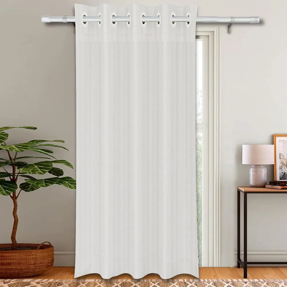 Kuber Industries Door Curtain | Sheer Door Curtains | Parda for Living Room | Bedroom Balcony Parda | Door Curtain Parda for Home D?cor | Lining Net | 7 Feet | Cream