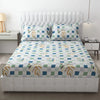 Fresh From Loom Fitted Floral Bedsheet King Size Bed With Two Pillow Cover Elastic 144 Tc Multi Color