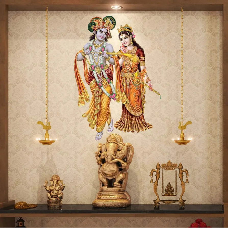 Rangoli White Glossy Vinyl Wall Sticker Premium Self-Adhesive Waterproof Decorative Wall Decal for Bedroom, Living Room, Office & Home Decoration Easy to Apply. Parent-7, Design-2