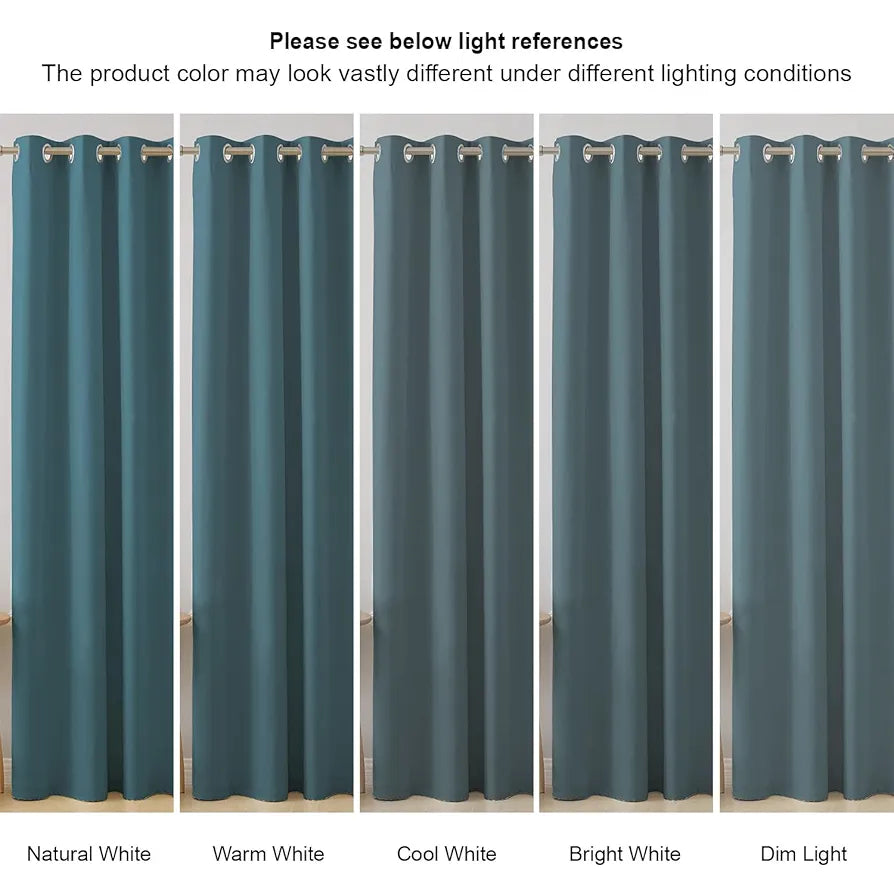 Cloth Fusion Blackout Window Curtains 5 Feet Long Set of 2, Room Darkening Blackout Curtains 5 Feet for Window with Grommet Design for Home Decor 