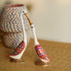 Ecraftindia Loving Swan Couple White Meenakari Metal Figurine