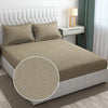 Fresh From Loom Double Bedsheet King Size Microfiber Rotary Printed With 2 Pillow Covers 144 TC Dark Beige Damas