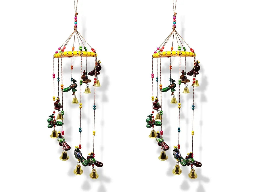 JH Gallery Handcrafted Rajasthani Colored Bell Wind Chime, Door/Wall Hanging Decorative Showpiece/Wall Hanging/Home Décor/Home Furnishing/Diwali Gift/Corporate Gift 