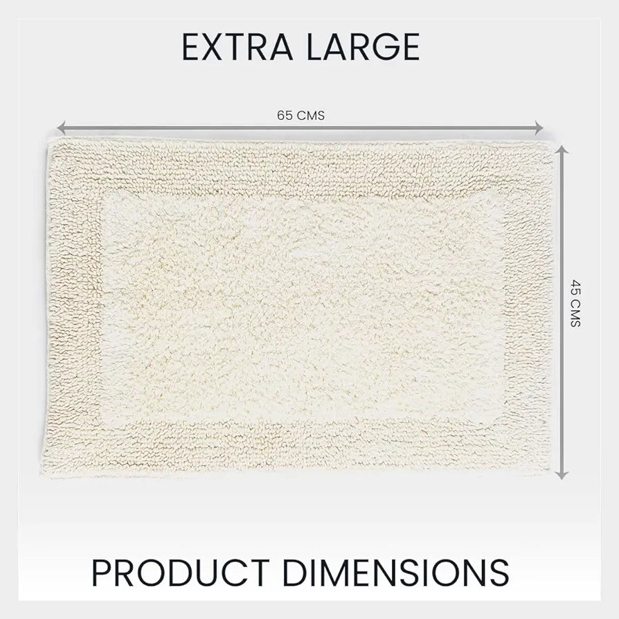 SASHAA WORLD Super Absorbant Cotton Reversible Bath Rectangular Mat Bathroom Rugs 