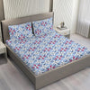 Layers Duracount Bedsheet Set for All Seasons Lightweight 225 CVC King Size Blue Geometrical