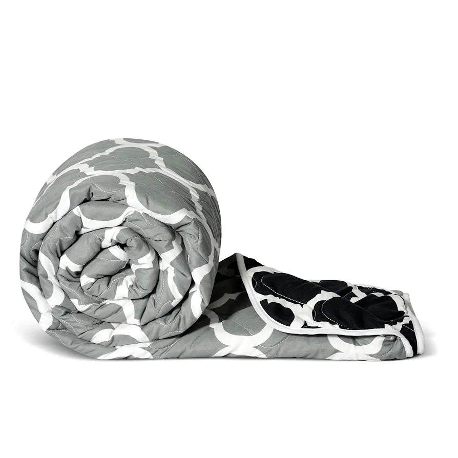 Divine Casa Microfiber 150 GSM Reversible Double Bed Comforter | Ultra Soft & Lightweight Blanket | Cozy & Breathable for All-Weather | 254 x 230 CM, Caviar