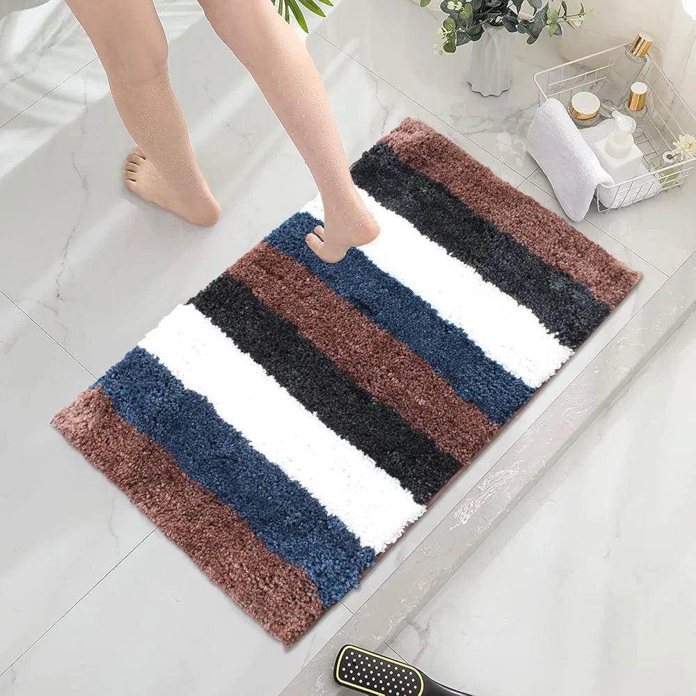 Luxe Home Jericho Doormat 2500 GSM Super Soft Microfiber, Anti-Skid Bathroom Mat & Kitchen Mats for Floor, Water-Absorbent, Quick Dry, Washable Door Mats for Home - Roack Brown, 40x60 cm, Pack of 2