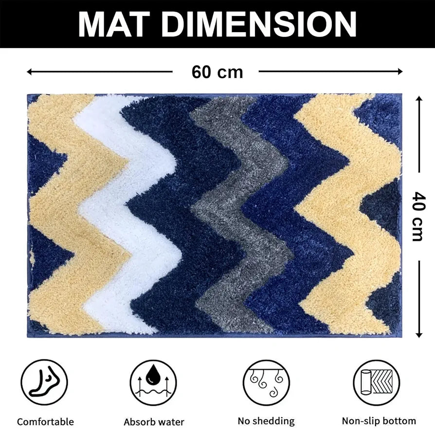 Luxe Home Ruffle Bath Mat Rabbit Fur 1000 GSM Bathroom Door Foot Mats Anti Skid Water Absorbent Easy Machine Washable Rug for Entrance | Kitchen Floor | 40 X 60 Cm | Teal | Pack of 1
