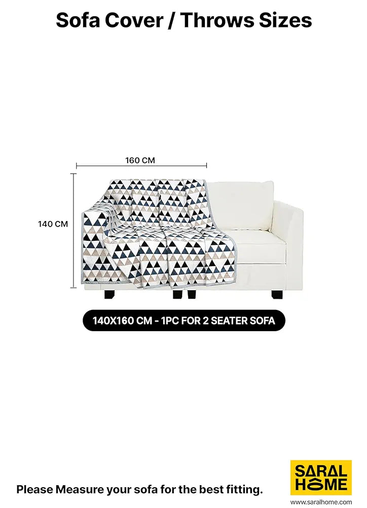 Saral Home Easy Living Chenille 2 Seater Sofa Cover Throw 