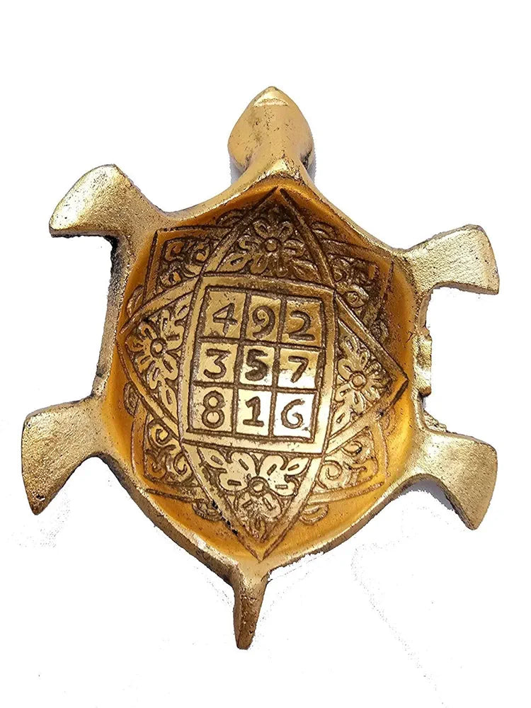 CHHARIYA CRAFTS Metal Feng Shui Tortoise On Plate Showpiece for Good Luck Lucky Feng Shui Decorative Showpiece 