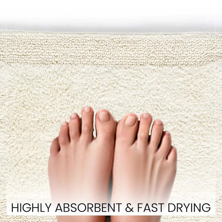 SASHAA WORLD Super Absorbant Cotton Reversible Bath Rectangular Mat Bathroom Rugs 