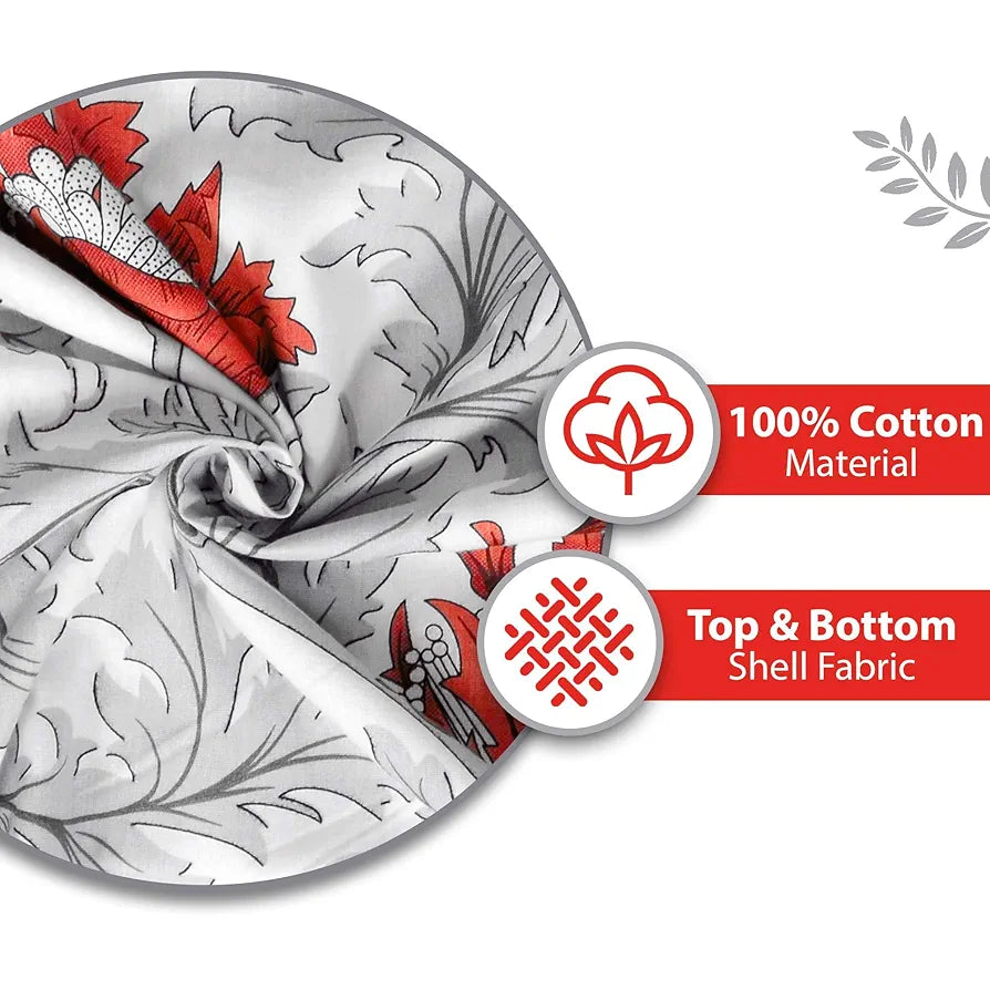 Divine Casa Floret 100% Cotton Double Dohar | 120 GSM | Soft & Lightweight Throw Blanket | Reversible Design | Cozy & Breathable Bedding | All-Season Comfort | 220 x 205 CM, Royale