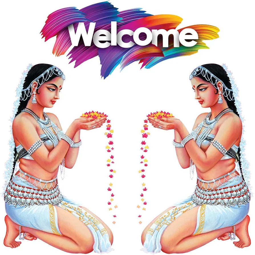 Rangoli Large Modern Art Wall Sticker Mullticolor Vinyl Sticker 40cm or 50 cm Pack of 1