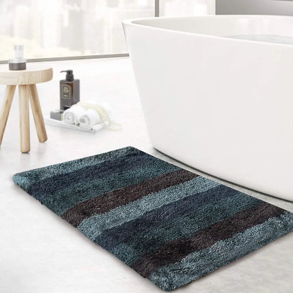 Luxe Home Jericho Doormat 2500 GSM Super Soft Microfiber, Anti-Skid Bathroom Mat & Kitchen Mats for Floor, Water-Absorbent, Quick Dry, Washable Door Mats for Home - Burnt Green, 40x60 cm, Pack of 2
