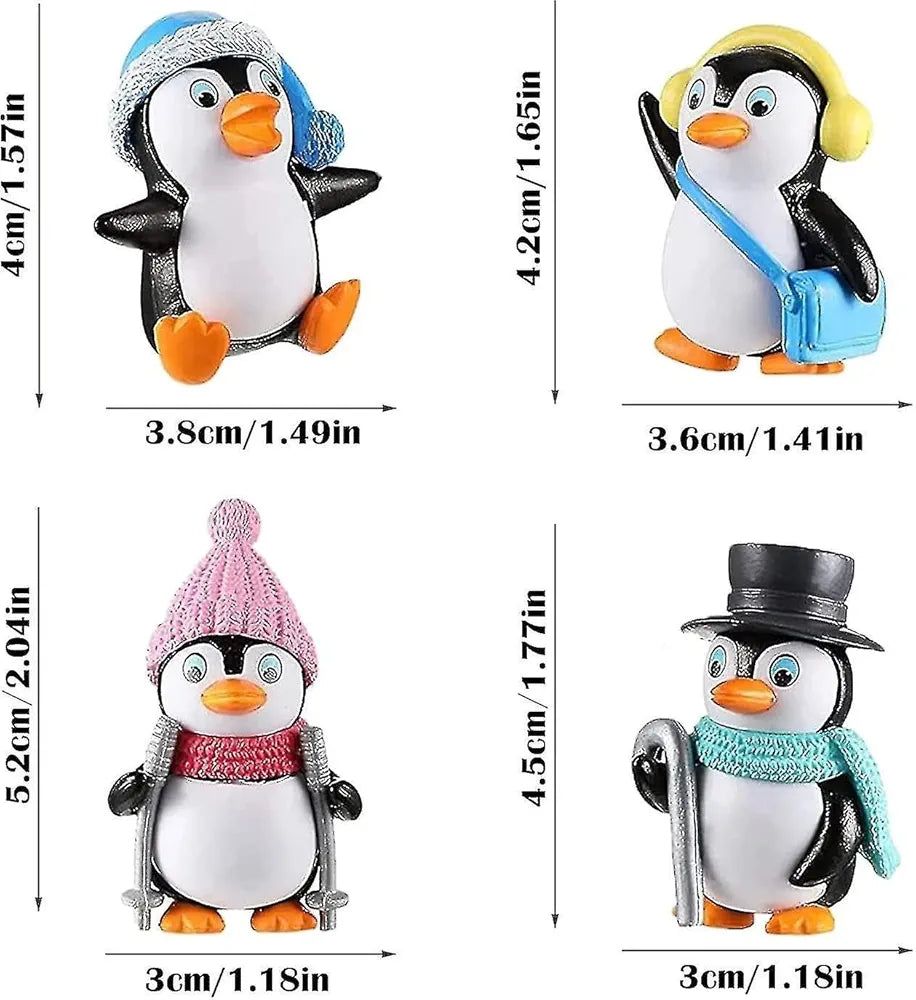 SATYAM KRAFT 1 Set  Resin Penguin Miniature Figurines | Cute Decorative Showpiece | Gift for Him/Her, Home, Bedroom, Living Room, Office, Table, Car Dashboard | Gift & Festive Décor