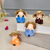 CraftVatika Baby Monk Buddha Set of 4- Monk Buddha Statue Showpiece