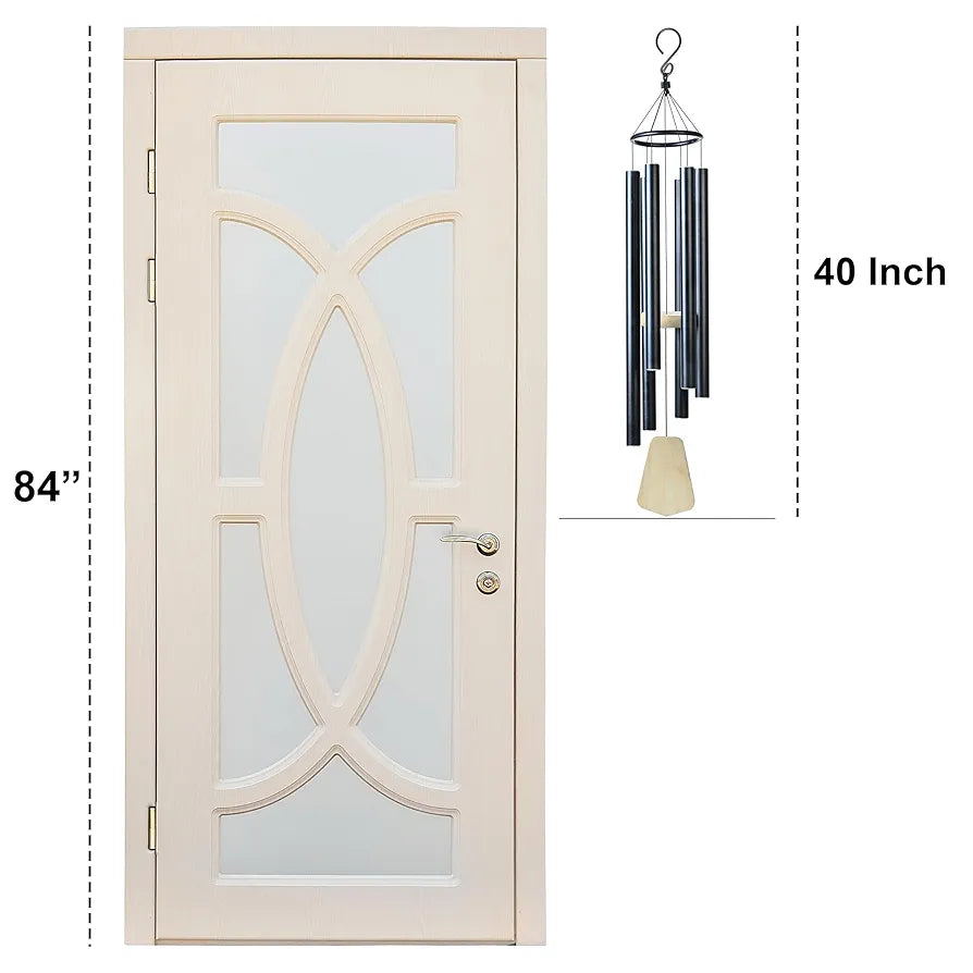 ZAICUS 41 Inch Large Wind Chime for Home Balcony, Outdoor Garden & Vastu – Soothing Sound, Hanging Décor- Black