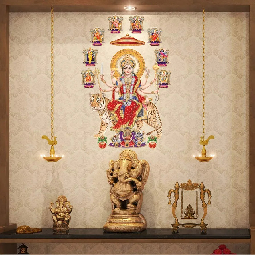 Rangoli White Glossy Vinyl Wall Sticker Premium Self-Adhesive Waterproof Decorative Wall Decal for Bedroom, Living Room, Office & Home Decoration Easy to Apply. Parent-7, Design-13