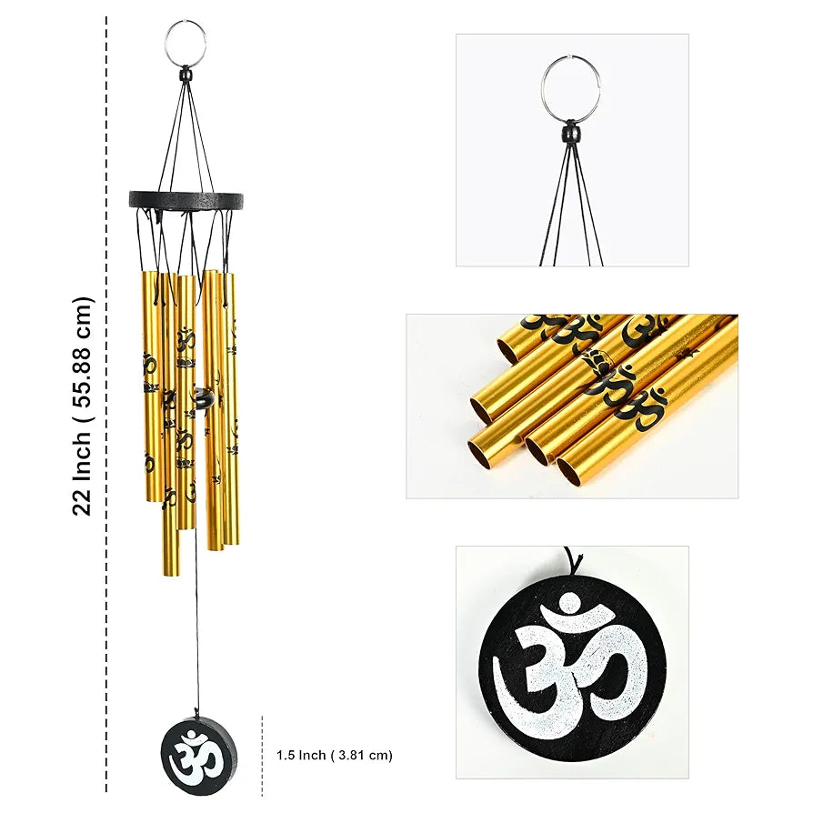 ZAICUS Wind Chimes for Home Balcony Positive Energy - Wind Chime with Om Symbol - Hanging Decorative Items for Balcony – Wind Chimes Feng Shui 