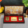 Jaipur Ace Gold Plated Laxmi Ganesh Saraswati Charan Paduka Yantra Devotional Prayer Box Standard